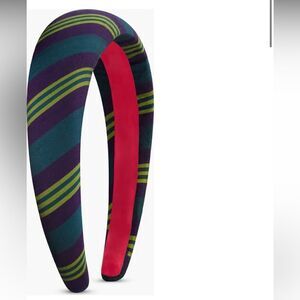 Bien Abye navy striped silk headband